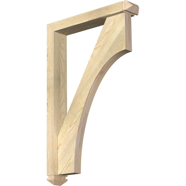Ekena Millwork Westlake Arts and Crafts Rough Sawn Bracket w/ Offset Brace, Douglas Fir, 4"W x 22"D x 34"H BKT0402X22X34WTL03RDF - main